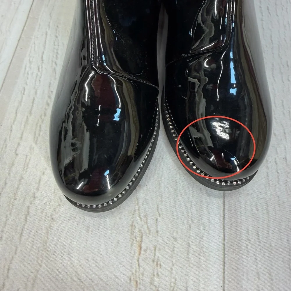 The‎ Children’s Place Girls Black Patent Knee-High Boots Heart Charm NWT Size 5